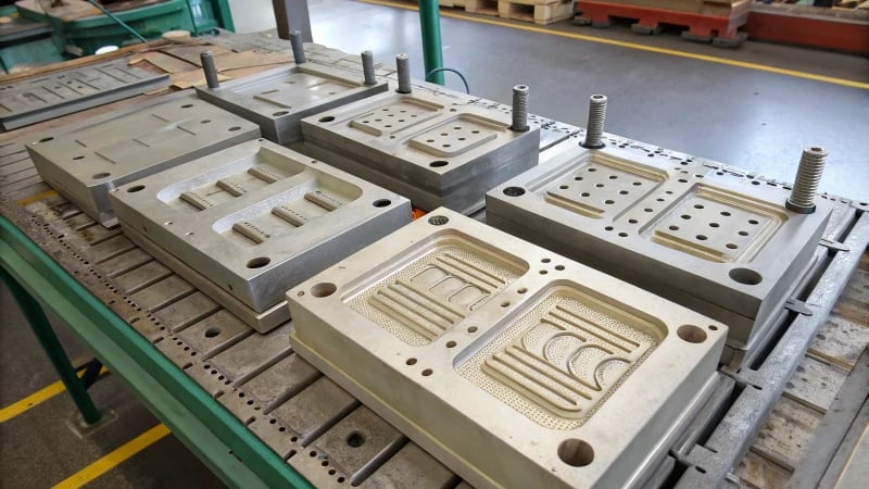 Illustration of cooling channel layouts in mold design