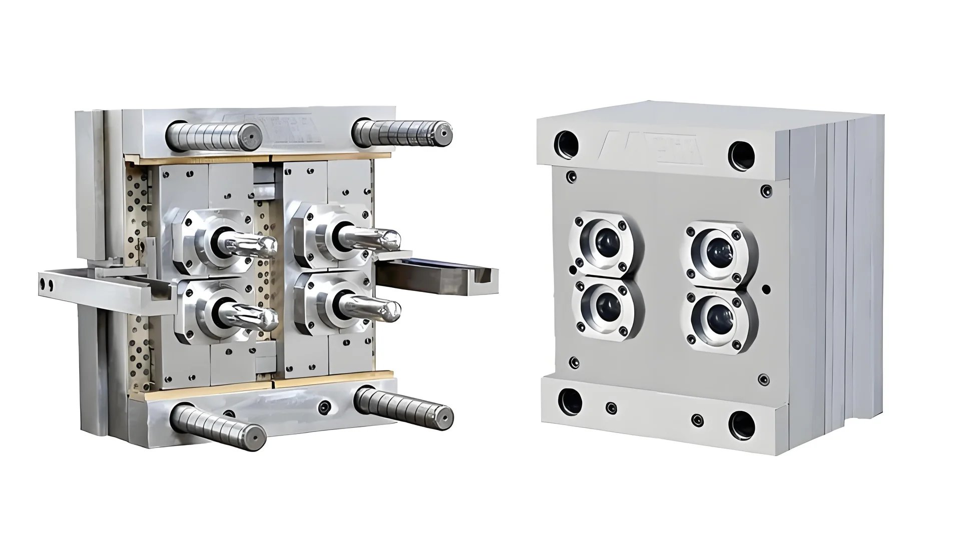 Diagram of a preform mold with labeled components