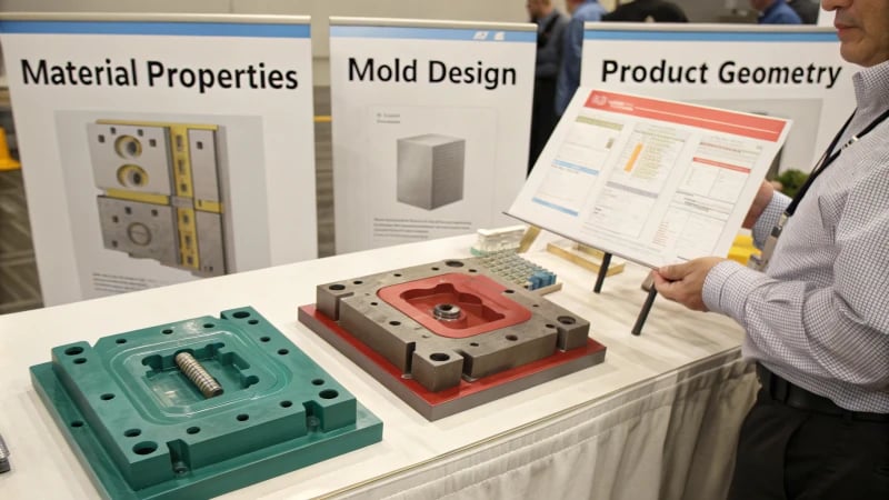 Diagram illustrating factors affecting ejection force in mold design