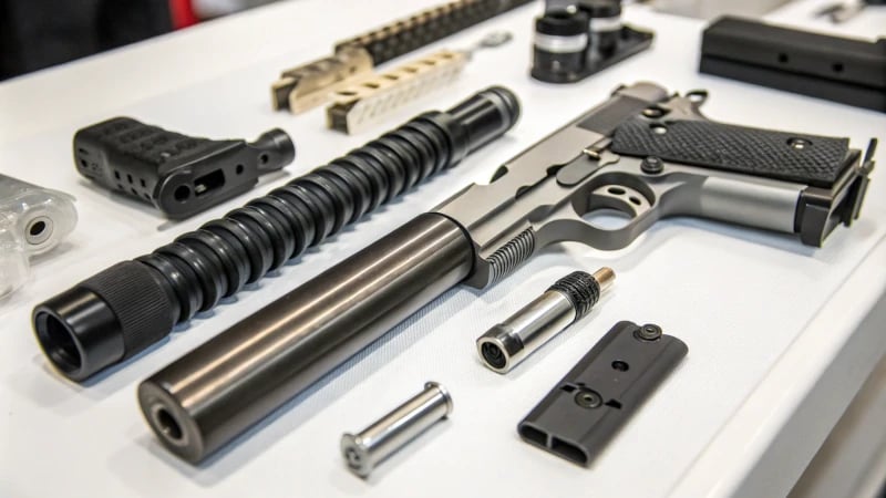 Close-up of ejection system components for injection molding