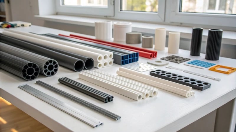 Extrusion Molding Workshop Workshop showcasing raw materials for extrusion molding