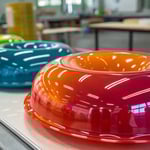 Close-up of a shiny, high-gloss plastic product