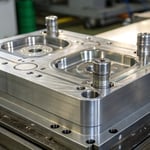 Close-up of a polished injection mold