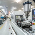 High-precision injection molding machine in a manufacturing facility