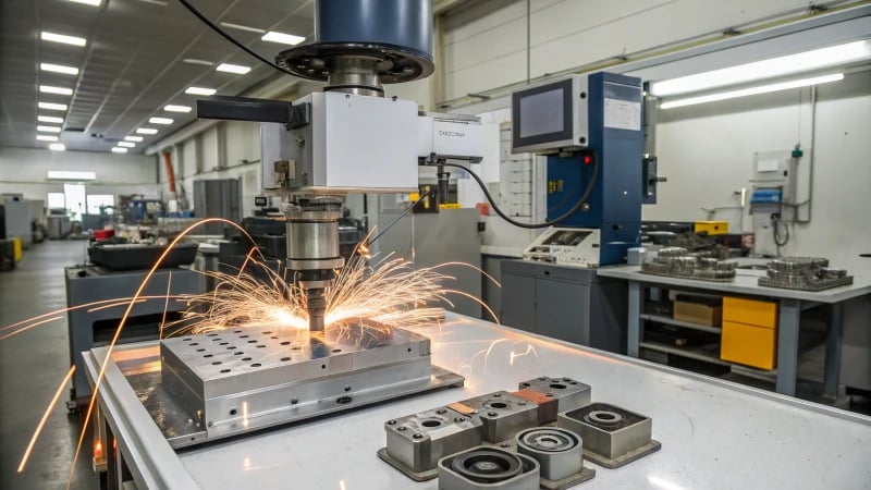 A wire EDM machine in a clean factory environment