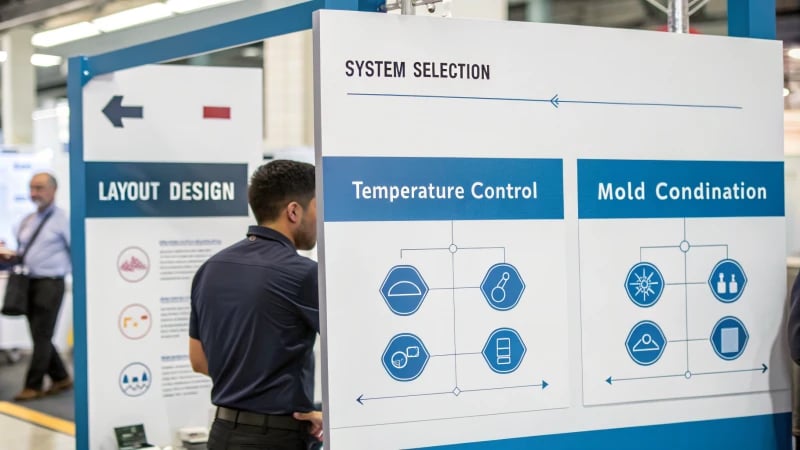 Infographic illustrating key points in designing hot runner molds.