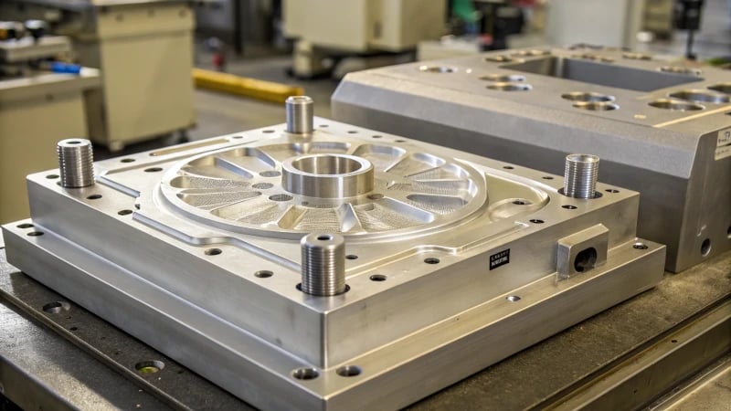 Close-up of a high-precision industrial mold