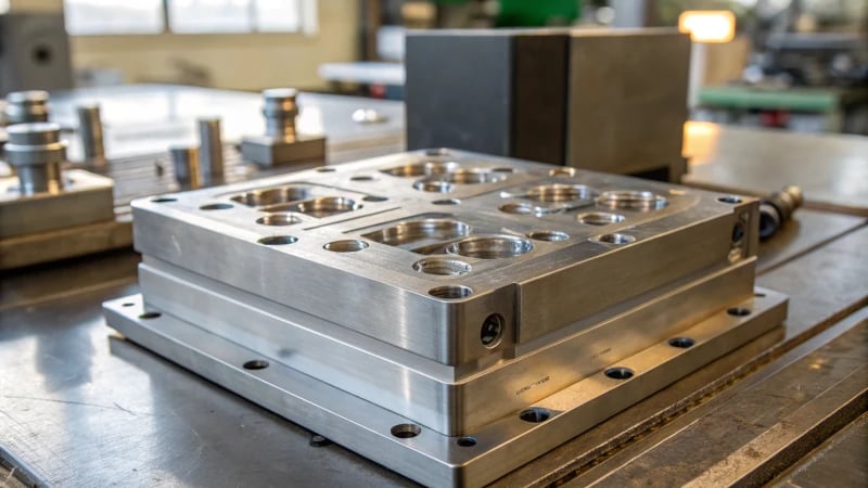 High-precision molds on a workbench