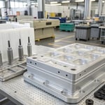 Industrial setting with plastic mold and tools