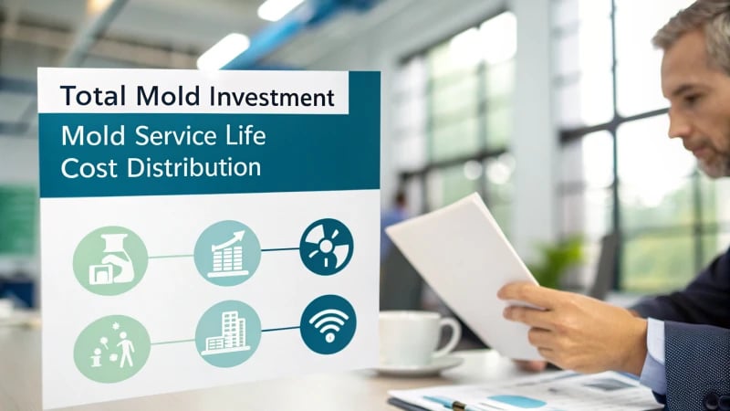 An infographic illustrating mold cost sharing in manufacturing