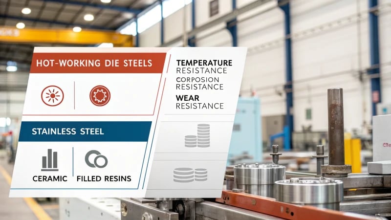 Infographic on mold material selection for manufacturing applications