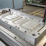 Cross-section of a photorealistic injection mold design