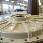 Close-up of a shiny injection molded part