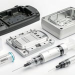 A variety of injection molded products on a white background