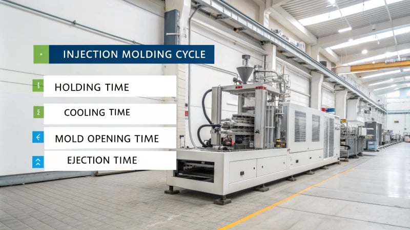 Diagram of injection molding cycle stages