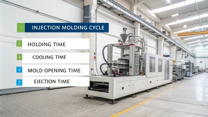 Diagram of injection molding cycle stages