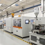 Advanced injection molding facility with machinery in action