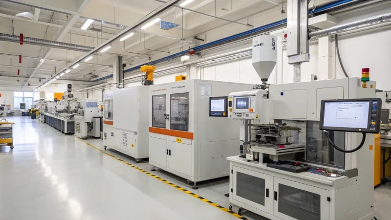 Injection Molding Facility Advanced injection molding facility with machinery in action