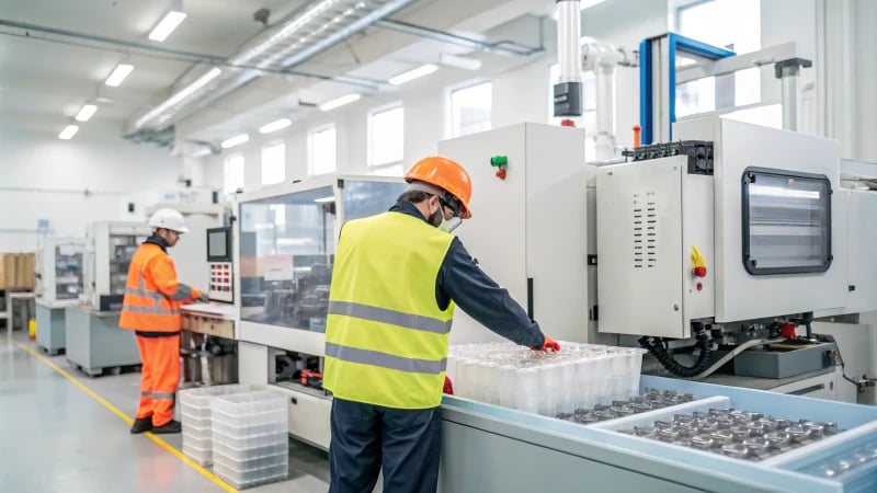 Injection Molding Machine Modern injection molding machine in a factory