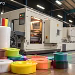 A variety of injection molding materials with labels