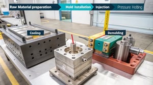Infographic of the injection molding process
