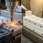 Illustration of injection molding and extrusion manufacturing processes