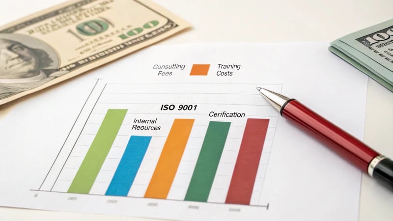 Bar graph showing costs for ISO 9001 certification