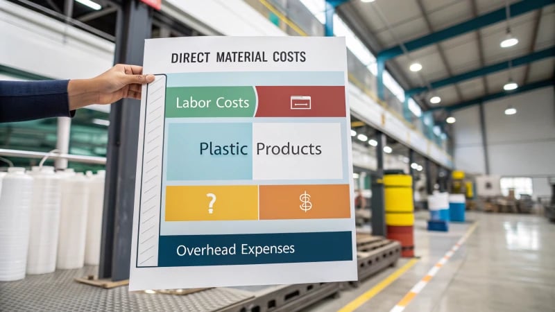 Infographic on manufacturing cost calculation for plastic products