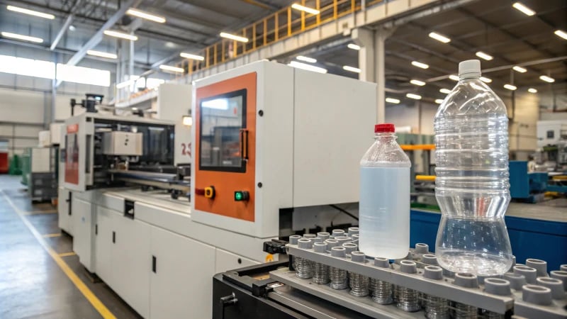 A modern manufacturing facility showcasing blow molding and injection molding processes.