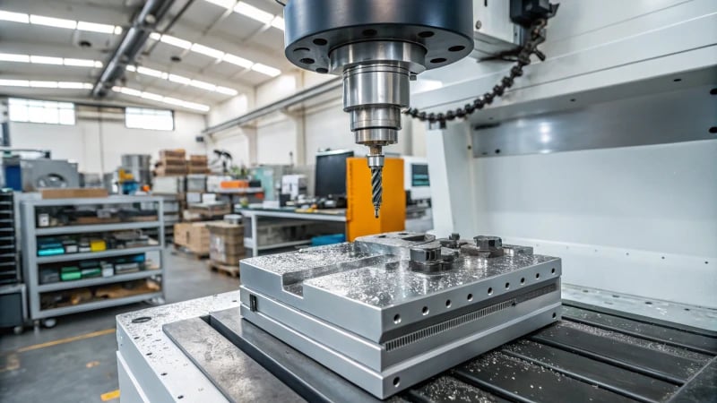CNC machining center in an industrial workshop