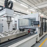 An advanced injection molding machine in a clean industrial setting