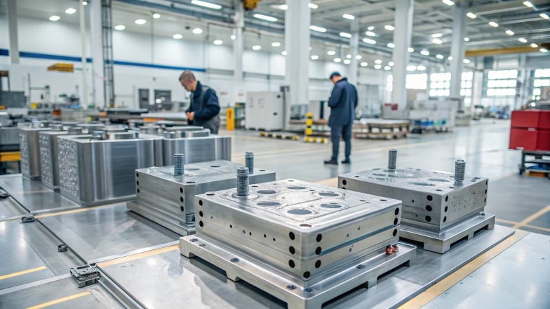 A modern manufacturing facility with advanced mold release technology.