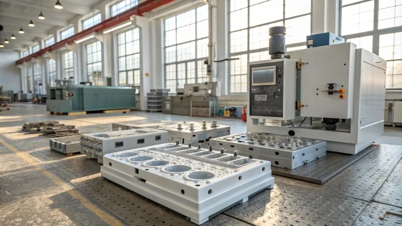 A modern manufacturing facility showcasing insert molding processes