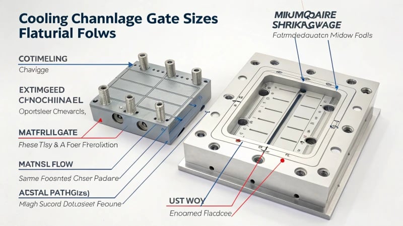 Technical illustration of a mold design