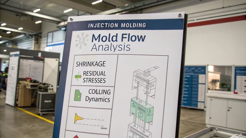Diagram of mold flow analysis in injection molding