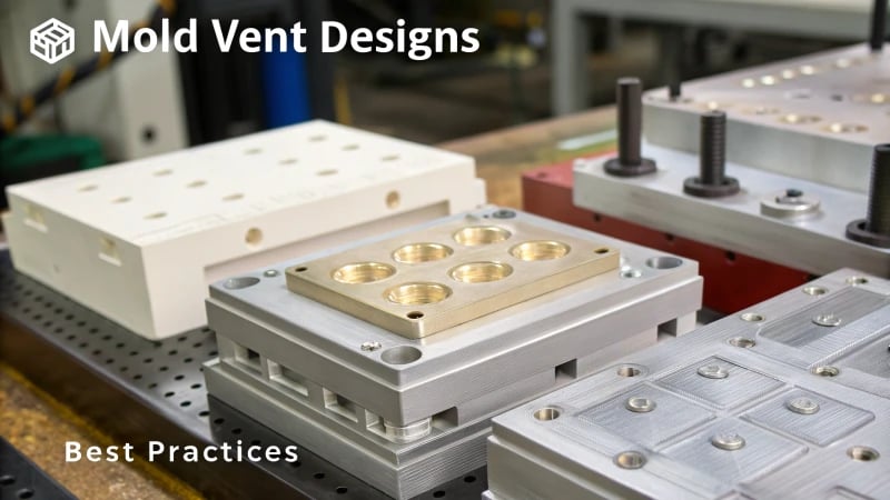 Close-up view of mold vent designs with annotations