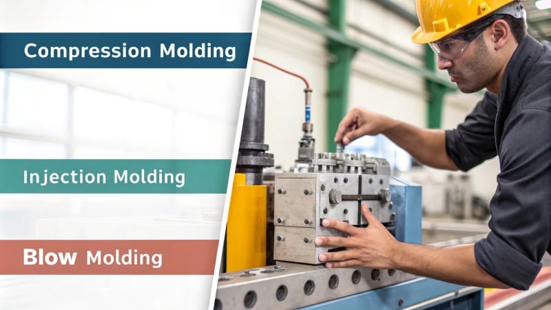 Infographic comparing molding techniques in manufacturing