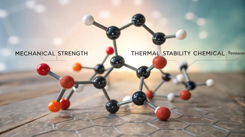 Infographic of molecular structures with annotations