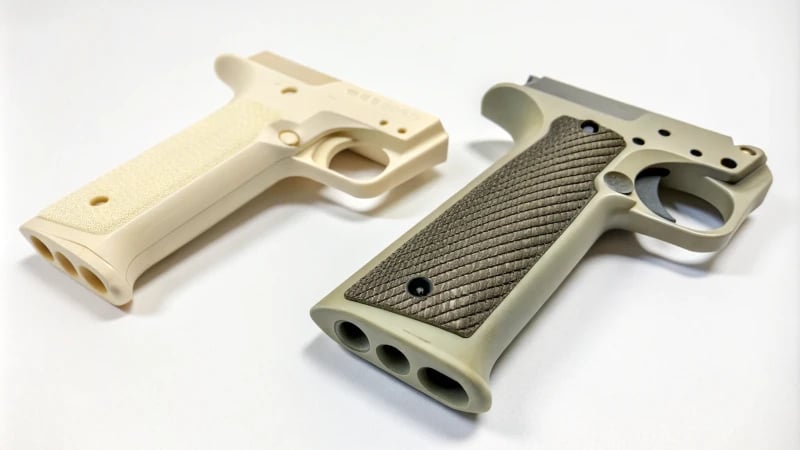 Comparison of two plastic components from different manufacturing processes