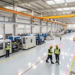 Wide-angle view of a modern plastic manufacturing facility