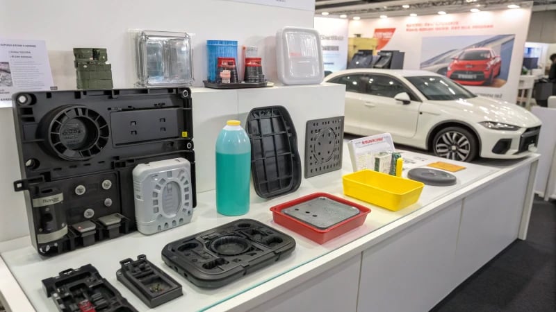 Display of various plastic mold products