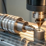 Close-up of precision injection molded threads on a plastic part