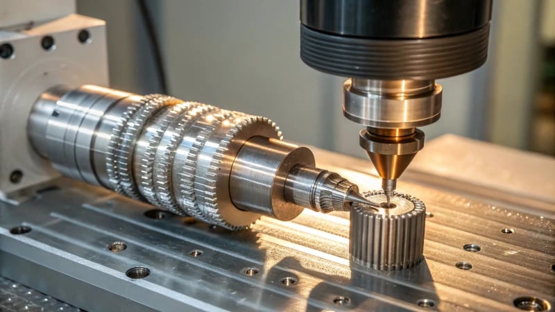 Close-up of precision injection molded threads on a plastic part