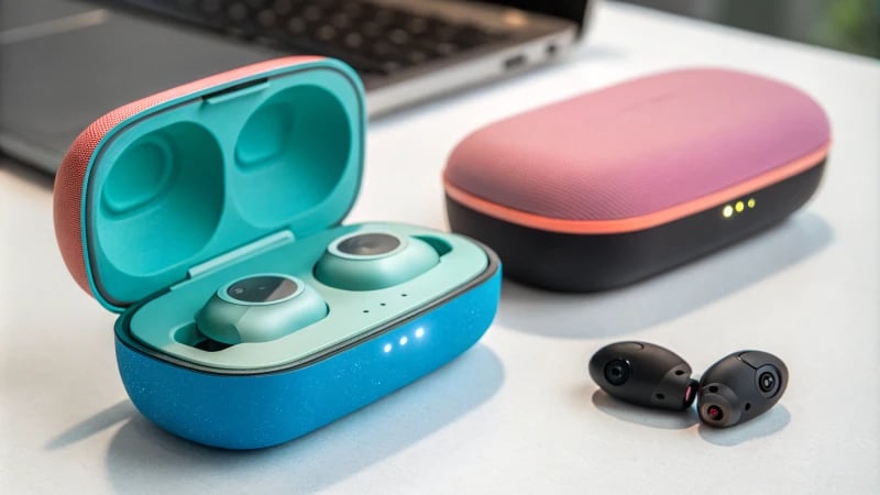 Photorealistic image of various injection molded shapes on a clean surface.