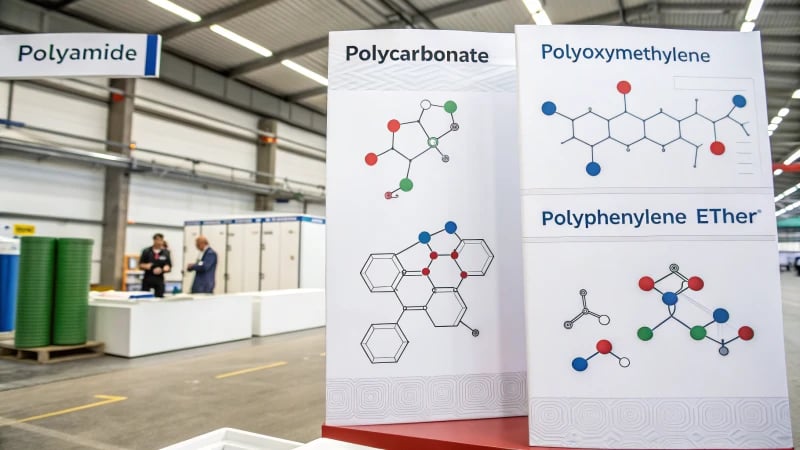 Infographic of strong plastics molecular structures