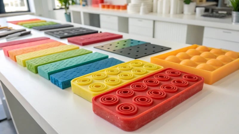 A technical illustration of geometrical shapes for injection molding