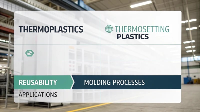 Infographic comparing thermoplastics and thermosetting plastics