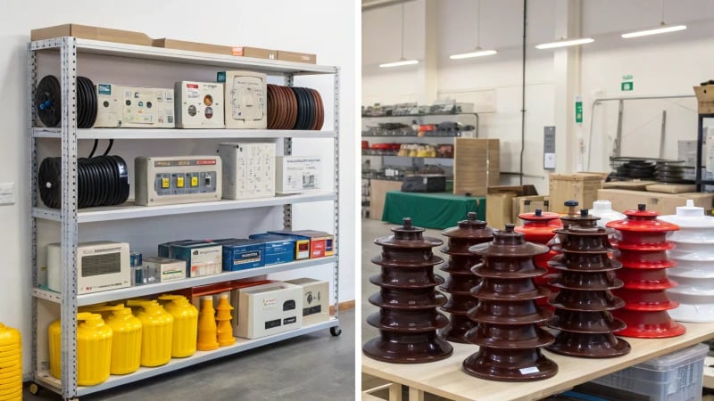 A workshop display showcasing Bakelite and thermoplastic products.